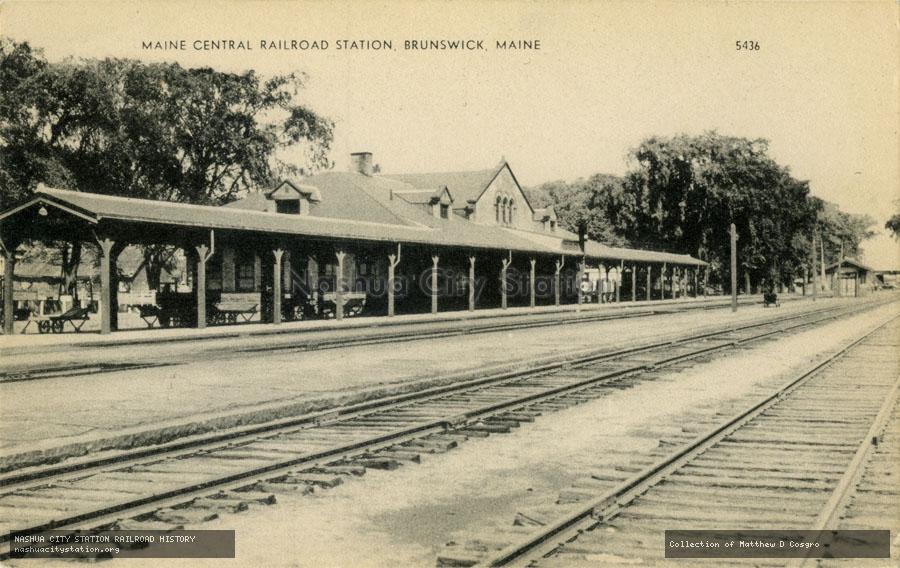 Postcard: Maine Central Railroad Station, Brunswick, Maine